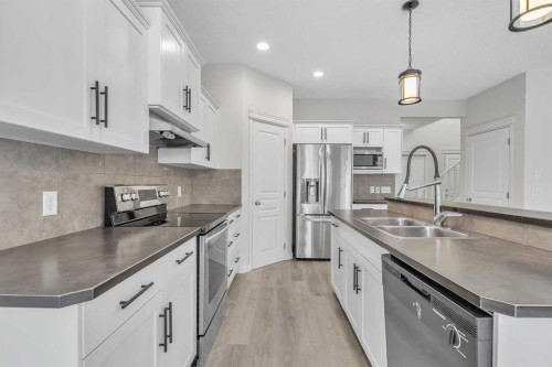 368 New Brighton Place Se, Calgary, AB - Indoor Photo Showing Kitchen With Double Sink With Upgraded Kitchen