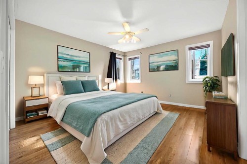 1503 Thorburn Drive Se, Airdrie, AB - Indoor Photo Showing Bedroom