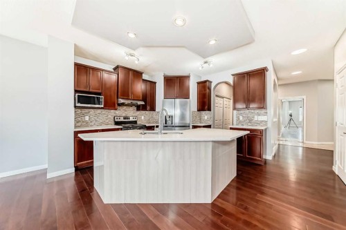 46 Saddlecrest Gardens Ne, Calgary, AB - Indoor Photo Showing Kitchen With Upgraded Kitchen