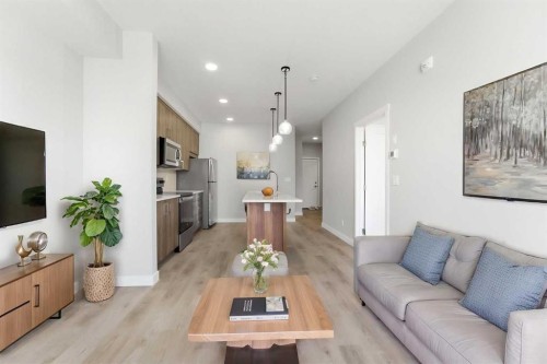 313-700 Shawnee Square Sw, Calgary, AB - Indoor Photo Showing Living Room