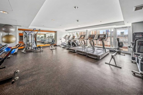 604-519 Riverfront Avenue Se, Calgary, AB - Indoor Photo Showing Gym Room