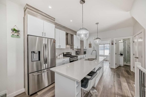 516-95 Skyview Close Ne, Calgary, AB - Indoor Photo Showing Kitchen With Stainless Steel Kitchen With Double Sink With Upgraded Kitchen