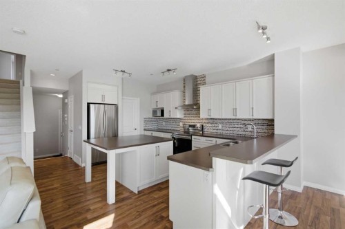1456 Livingston Way Ne, Calgary, AB - Indoor Photo Showing Kitchen With Stainless Steel Kitchen With Upgraded Kitchen