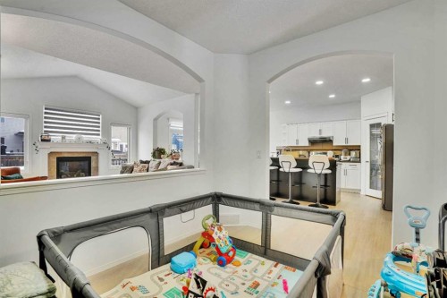 31 Skyview Shores Gardens Ne, Calgary, AB - Indoor With Fireplace