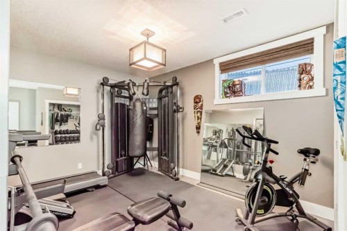 3 Cimarron Springs Circle, Okotoks, AB - Indoor Photo Showing Gym Room