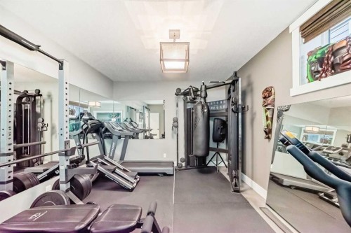 3 Cimarron Springs Circle, Okotoks, AB - Indoor Photo Showing Gym Room