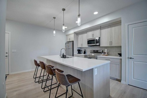 5119-20295 Seton Way Se, Calgary, AB - Indoor Photo Showing Kitchen With Upgraded Kitchen