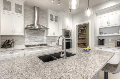 54 Silverado Plains Common Sw, Calgary, AB - Indoor Photo Showing Kitchen With Double Sink With Upgraded Kitchen