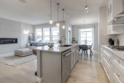54 Silverado Plains Common Sw, Calgary, AB - Indoor Photo Showing Kitchen With Upgraded Kitchen