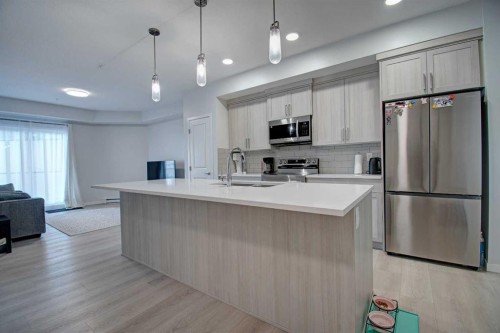 5121-20295 Seton Way Se, Calgary, AB - Indoor Photo Showing Kitchen With Stainless Steel Kitchen With Upgraded Kitchen