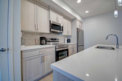 5121-20295 Seton Way Se, Calgary, AB - Indoor Photo Showing Kitchen With Stainless Steel Kitchen