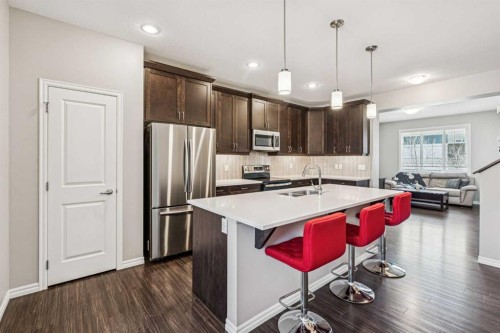 1565 Legacy Circle Se, Calgary, AB - Indoor Photo Showing Kitchen With Double Sink With Upgraded Kitchen