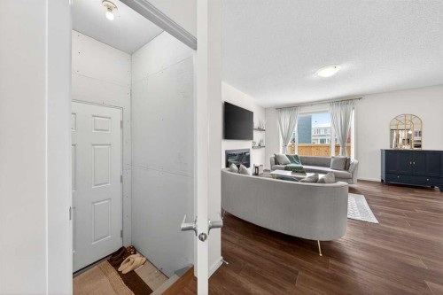 192 Cityspring Way Ne, Calgary, AB - Indoor With Fireplace