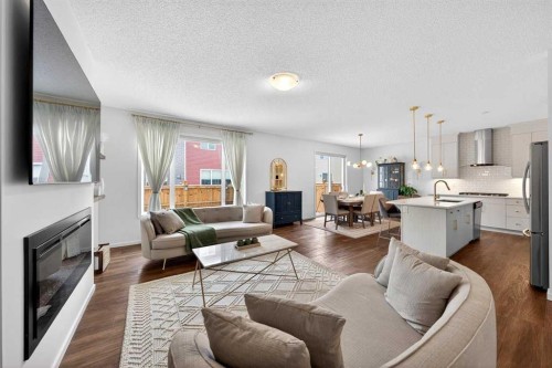 192 Cityspring Way Ne, Calgary, AB - Indoor Photo Showing Living Room With Fireplace