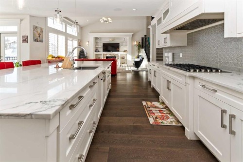 129 Kinniburgh Gardens, Chestermere, AB - Indoor Photo Showing Kitchen With Upgraded Kitchen