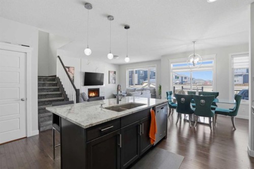 338 Red Sky Terrace Ne, Calgary, AB - Indoor Photo Showing Kitchen With Double Sink