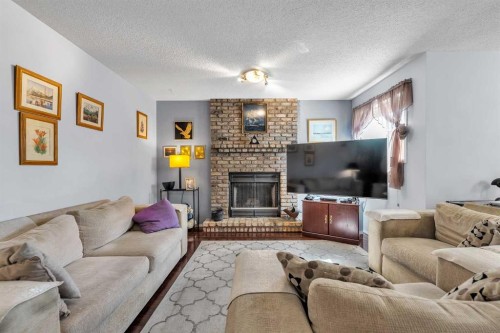 53 Shawfield Road Sw, Calgary, AB - Indoor Photo Showing Living Room With Fireplace