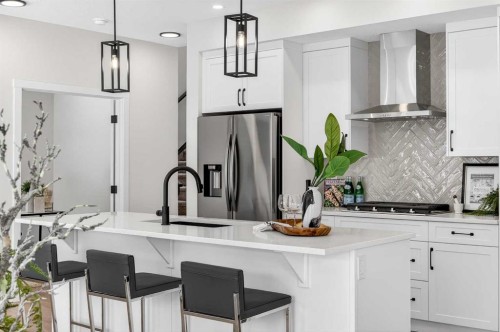 997 Alpine Drive Sw, Calgary, AB - Indoor Photo Showing Kitchen With Upgraded Kitchen