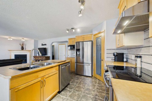 190 Brightonstone Bay Se, Calgary, AB - Indoor Photo Showing Kitchen With Double Sink