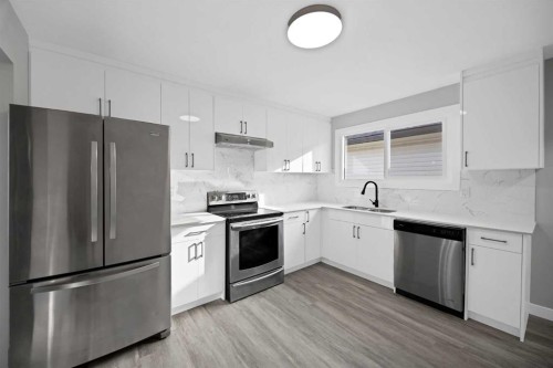 4351 38 Street Ne, Calgary, AB - Indoor Photo Showing Kitchen With Stainless Steel Kitchen With Upgraded Kitchen