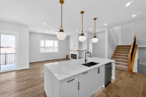 380 Watercrest Place, Chestermere, AB - Indoor Photo Showing Kitchen With Double Sink With Upgraded Kitchen