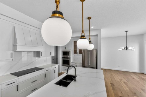 380 Watercrest Place, Chestermere, AB - Indoor Photo Showing Kitchen With Double Sink With Upgraded Kitchen