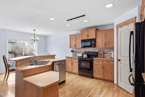 62 New Brighton Circle Se, Calgary, AB - Indoor Photo Showing Kitchen With Double Sink