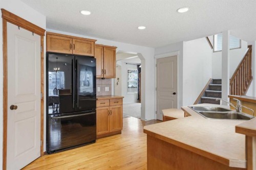 62 New Brighton Circle Se, Calgary, AB - Indoor Photo Showing Kitchen With Double Sink