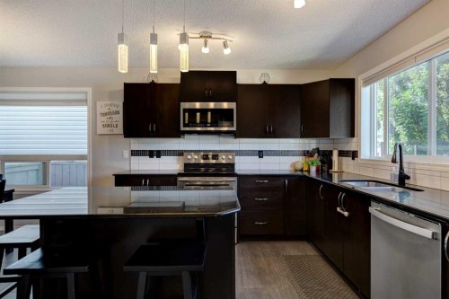 55 Legacy Crescent Se, Calgary, AB - Indoor Photo Showing Kitchen With Double Sink