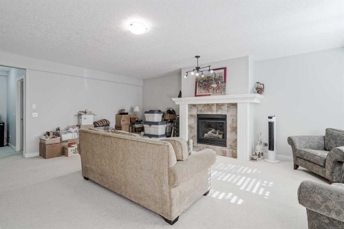 103 Bridle Estates Mews Sw, Calgary, AB - Indoor Photo Showing Living Room With Fireplace