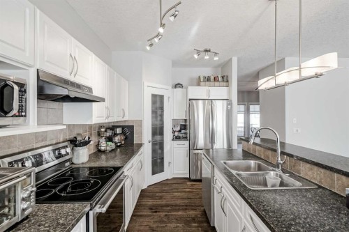 103 Bridle Estates Mews Sw, Calgary, AB - Indoor Photo Showing Kitchen With Stainless Steel Kitchen With Double Sink With Upgraded Kitchen