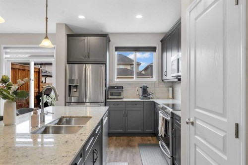 92 Legacy Glen Street Se, Calgary, AB - Indoor Photo Showing Kitchen With Double Sink With Upgraded Kitchen