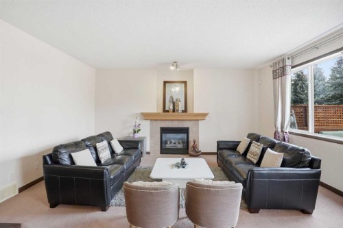 6 Springborough Green Sw, Calgary, AB - Indoor Photo Showing Living Room With Fireplace