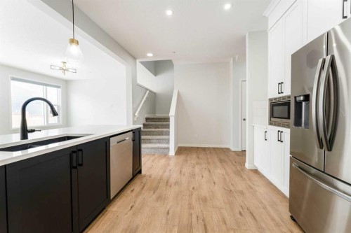 13 Calhoun Crescent Ne, Calgary, AB - Indoor Photo Showing Kitchen With Stainless Steel Kitchen With Double Sink With Upgraded Kitchen