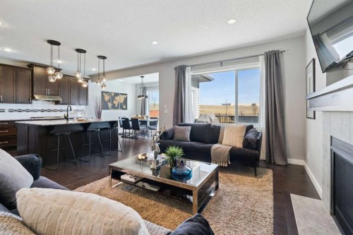 66 Skyview Ranch Crescent Ne, Calgary, AB - Indoor Photo Showing Living Room With Fireplace
