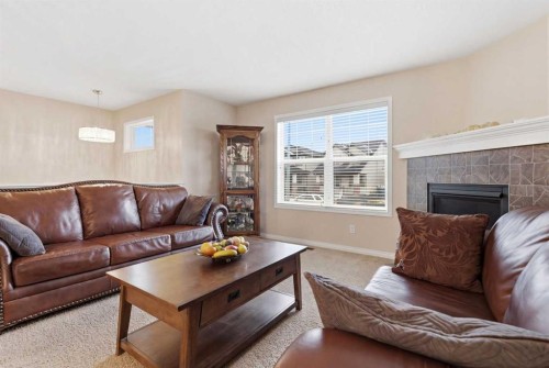 107 Skyview Springs Manor Ne, Calgary, AB - Indoor Photo Showing Living Room With Fireplace