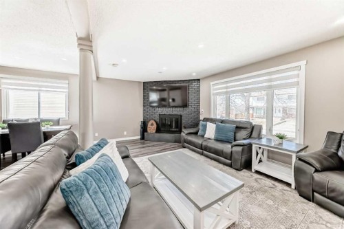 132 Whiteview Close Ne, Calgary, AB - Indoor Photo Showing Living Room With Fireplace