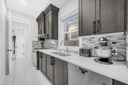 134 Corner Meadows Common Ne, Calgary, AB - Indoor Photo Showing Kitchen With Double Sink