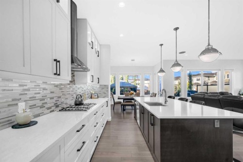 134 Corner Meadows Common Ne, Calgary, AB - Indoor Photo Showing Kitchen With Upgraded Kitchen