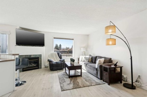 102-6102 Valleyview Park Se, Calgary, AB - Indoor Photo Showing Living Room With Fireplace