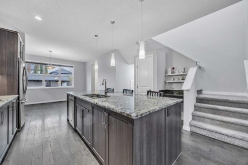 342 Chaparral Valley Drive Se, Calgary, AB - Indoor Photo Showing Kitchen With Double Sink With Upgraded Kitchen