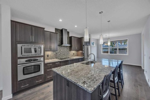 342 Chaparral Valley Drive Se, Calgary, AB - Indoor Photo Showing Kitchen With Double Sink With Upgraded Kitchen