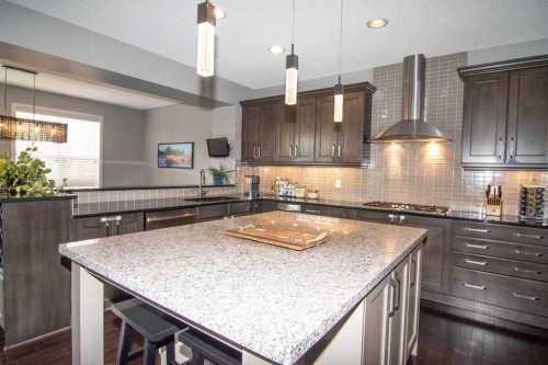 119 Auburn Bay Avenue Se, Calgary, AB - Indoor Photo Showing Kitchen With Upgraded Kitchen