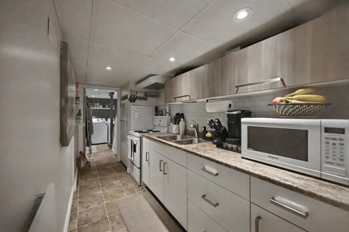 223 2 Avenue Ne, Calgary, AB - Indoor Photo Showing Kitchen With Double Sink