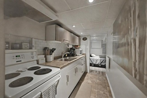 223 2 Avenue Ne, Calgary, AB - Indoor Photo Showing Kitchen With Double Sink