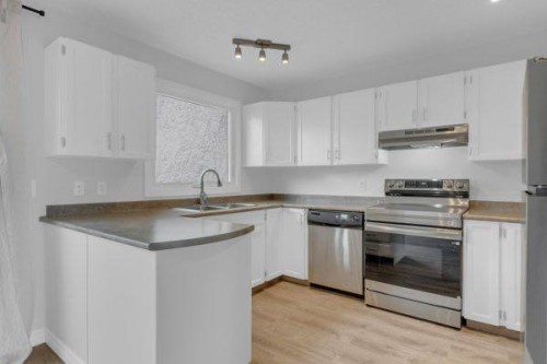 220 Cedarbrook Bay Sw, Calgary, AB - Indoor Photo Showing Kitchen With Stainless Steel Kitchen With Double Sink