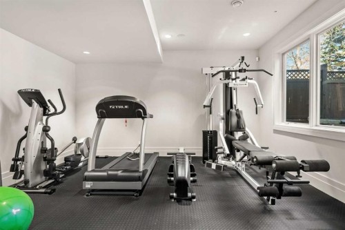 122 Aspen Ridge Place Sw, Calgary, AB - Indoor Photo Showing Gym Room