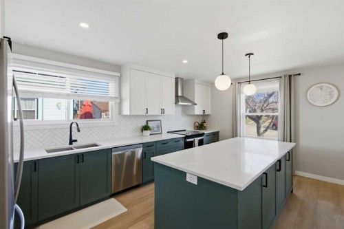 559 Deerpath Court Se, Calgary, AB - Indoor Photo Showing Kitchen With Stainless Steel Kitchen With Double Sink With Upgraded Kitchen