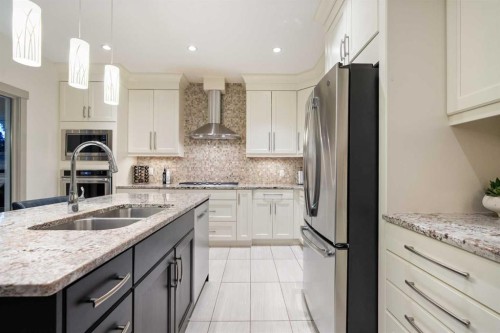 127 Lake Placid Close Se, Calgary, AB - Indoor Photo Showing Kitchen With Double Sink With Upgraded Kitchen
