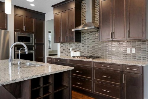 216 Carringvue Manor Nw, Calgary, AB - Indoor Photo Showing Kitchen With Double Sink With Upgraded Kitchen